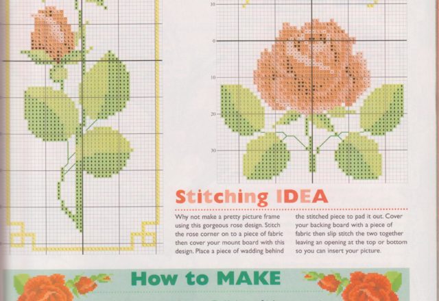 Table set with red roses cross stitch (4)