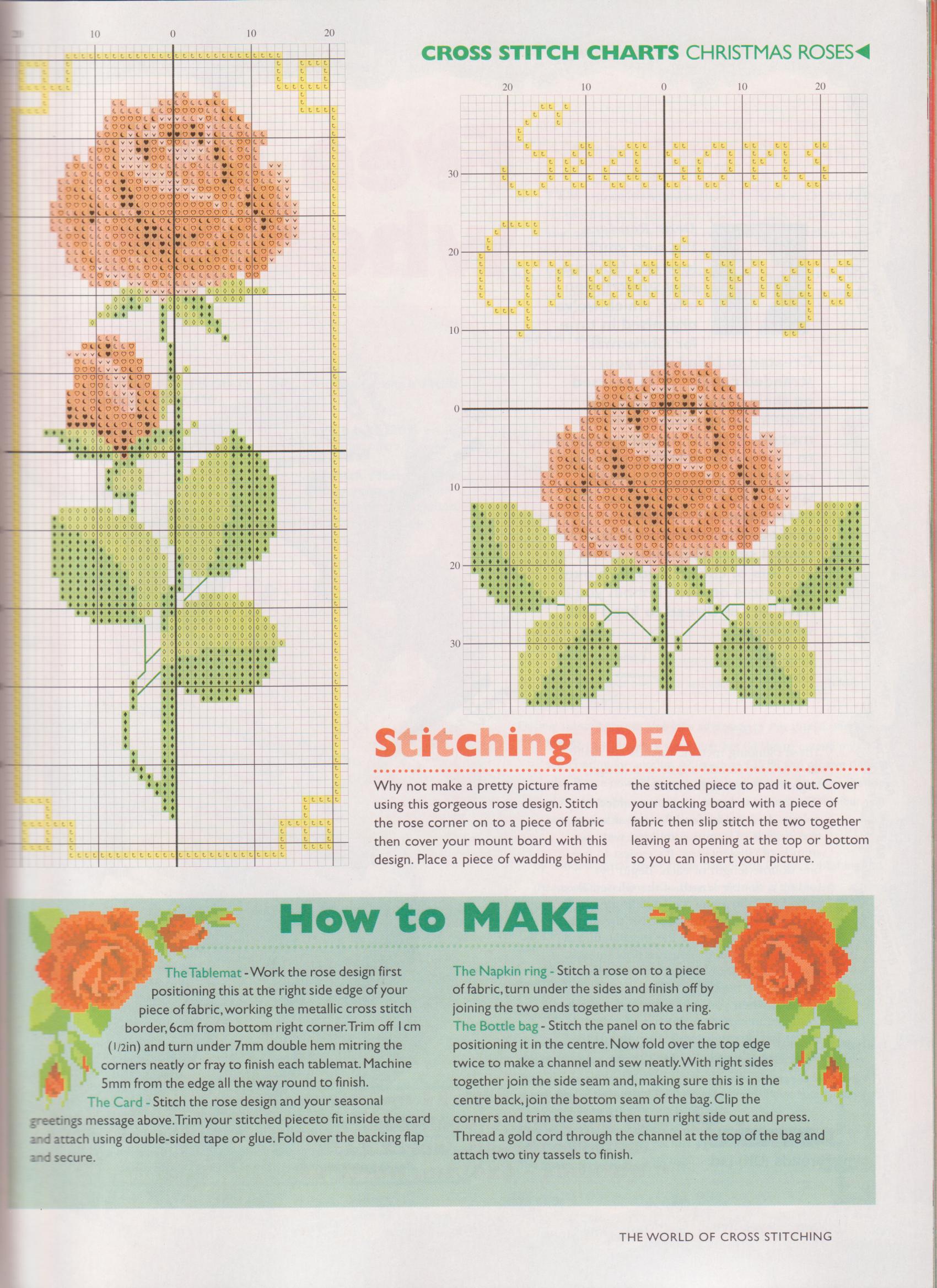 Table set with red roses cross stitch (4)