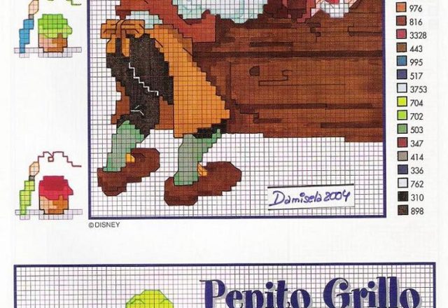 Talking Cricket and Mister Geppetto cross stitch patterns