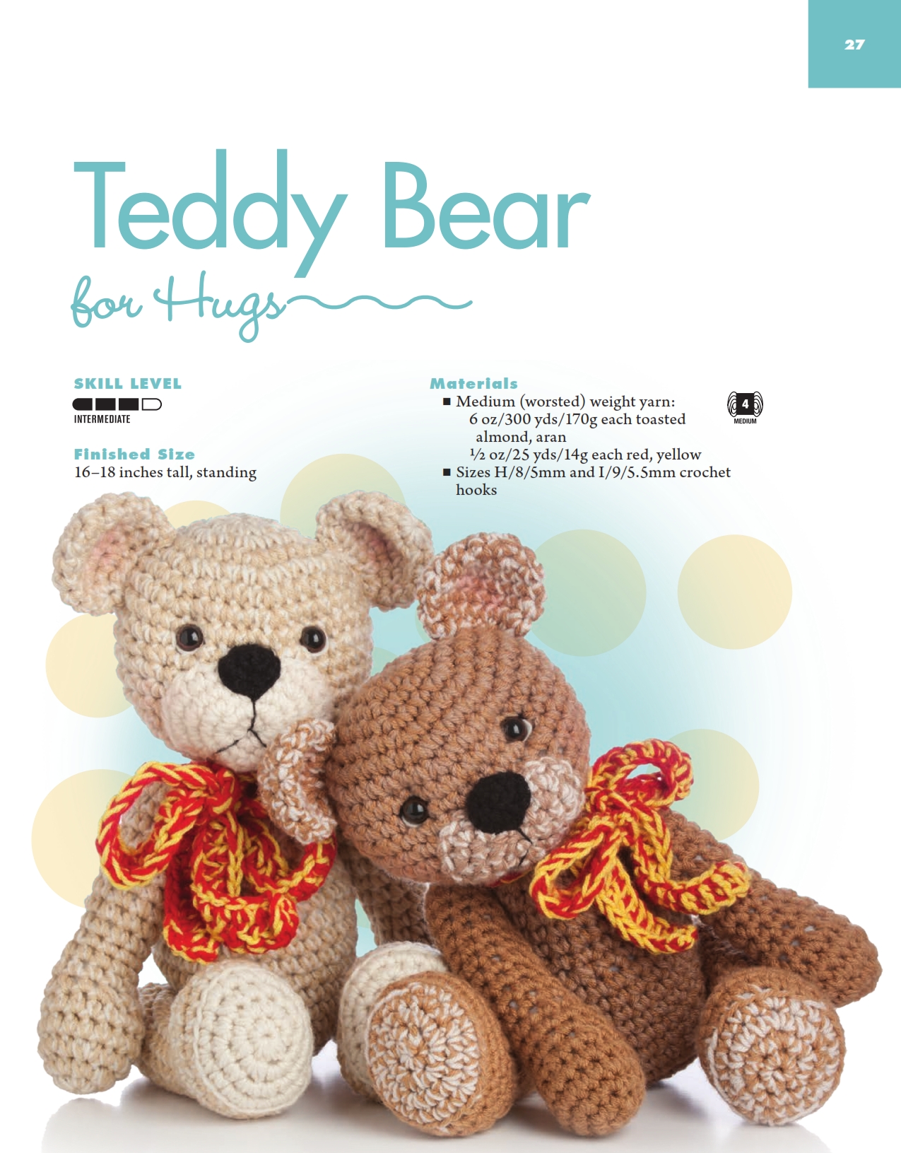 Teddy Bear with bow amigurumi pattern (1)