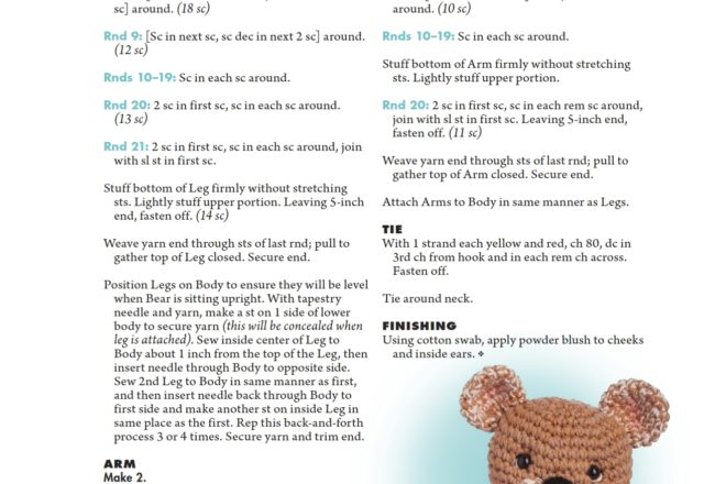 Teddy Bear with bow amigurumi pattern (4)