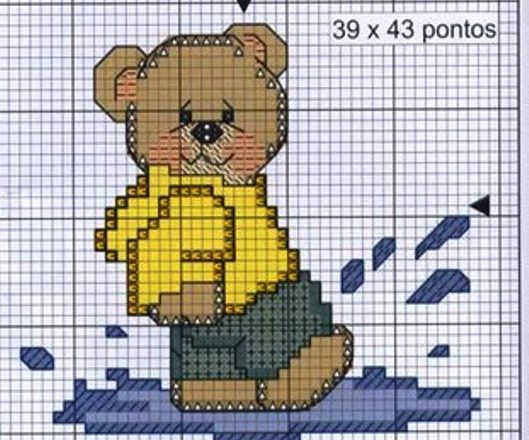 Teddy bear in a puddle