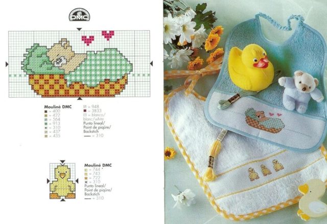 Teddy bear sleeps in the basket