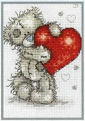 Teddy bear with heart free cross stitch pattern (1)