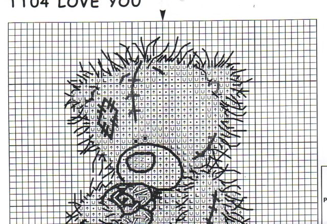 Teddy bear with red rose cross stitch pattern (3)