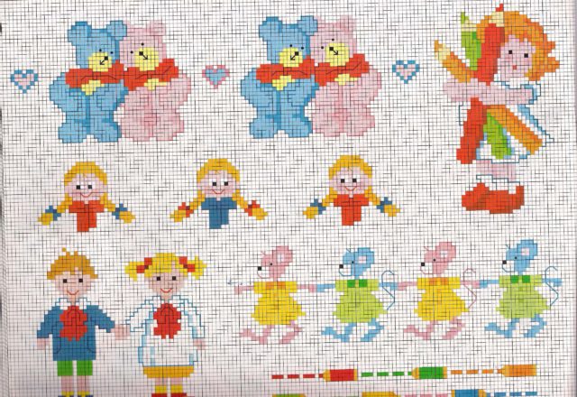 Teddy bears and bunnies cross stitch patterns baby blanket idea