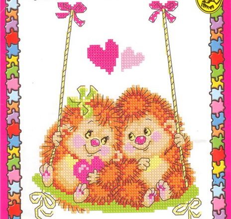Tender hedgehogs on the swing (2)