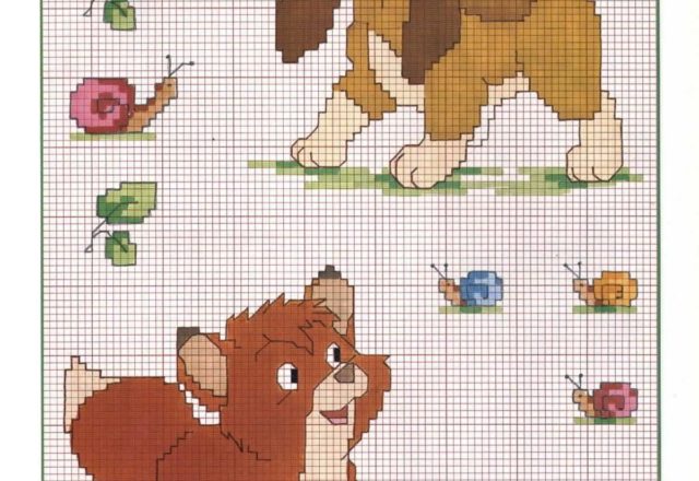 The Fox and the Hound cross stitch pattern