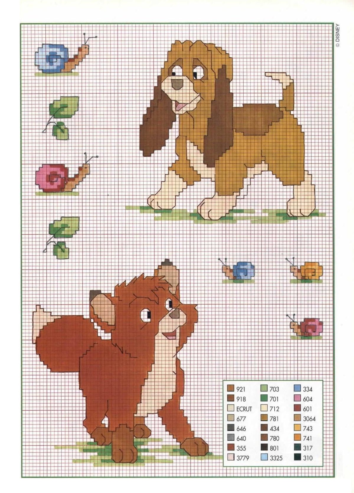 The Fox and the Hound cross stitch pattern