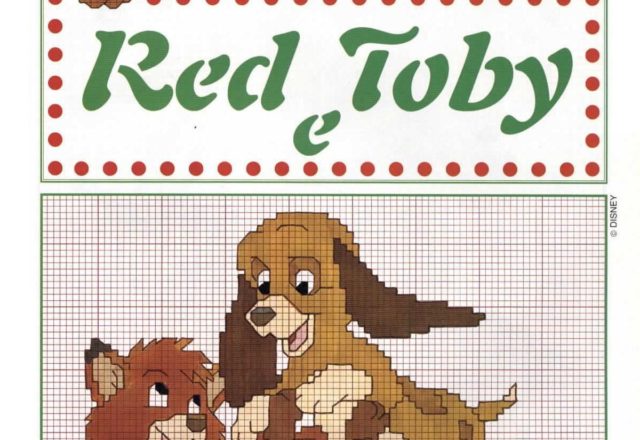 The Fox and the Hound free cross stitch pattern