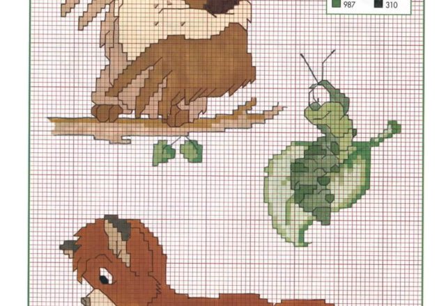 The Fox and the Hound with owl and caterpillar