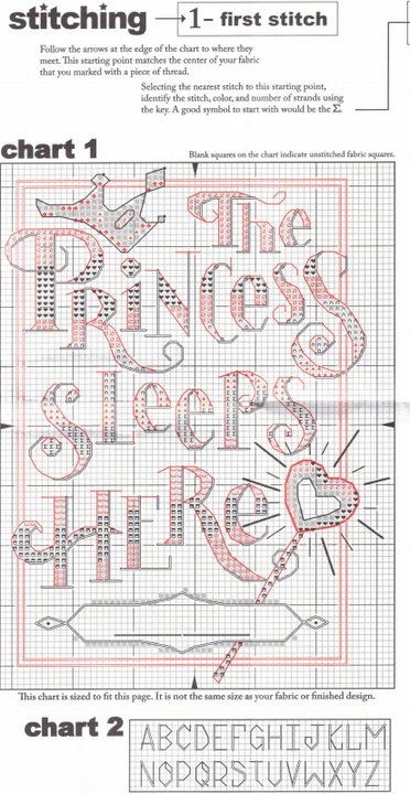 The Princess sleeps here free birth records cross stitch patterns (2)