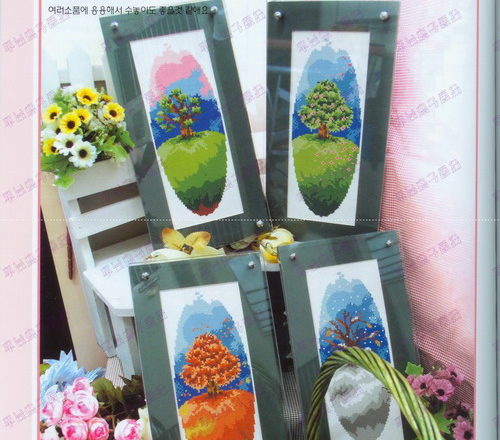 The four seasons oval cross stitch patterns (1)