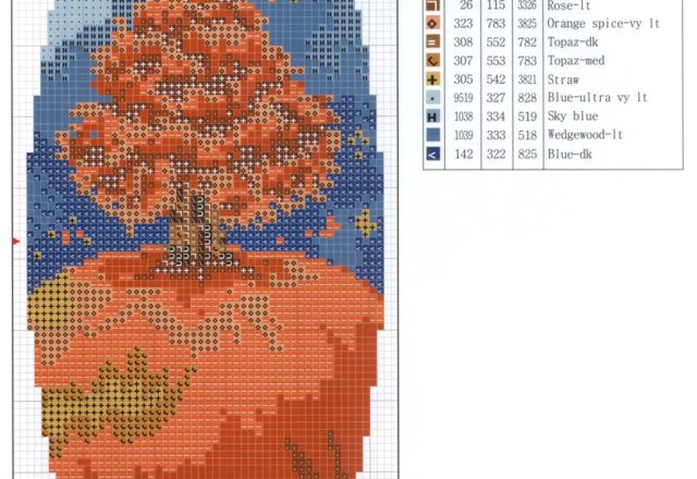 The four seasons oval cross stitch patterns (2)