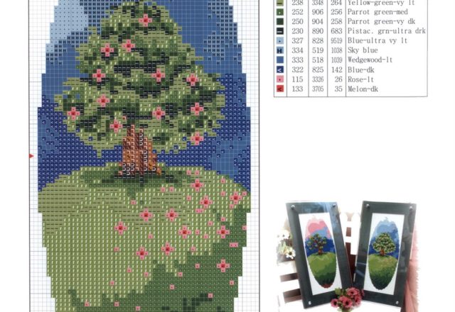 The four seasons oval cross stitch patterns (3)