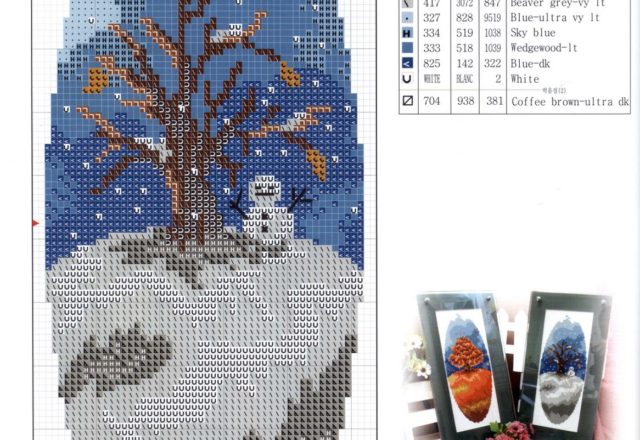 The four seasons oval cross stitch patterns (4)
