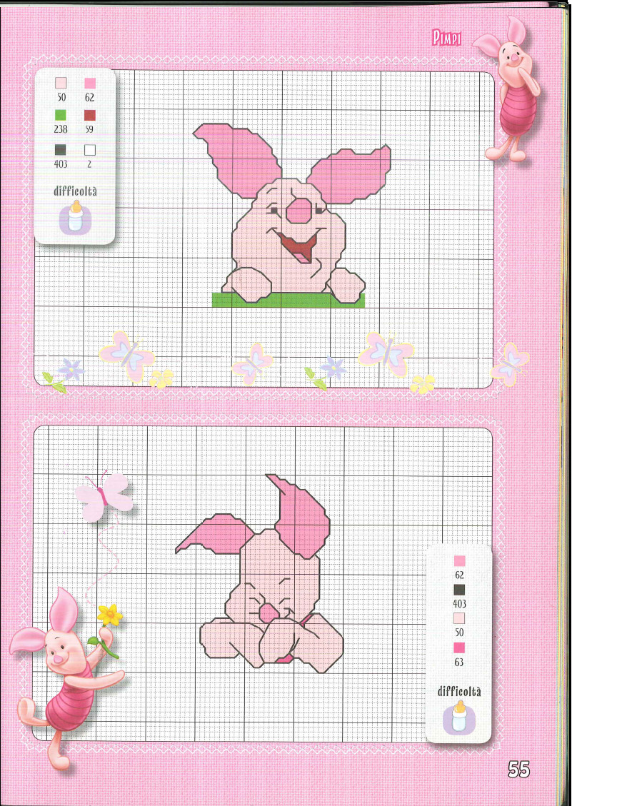 The nice Winnie The Pooh characters cross stitch patterns (1)