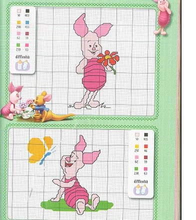 The nice Winnie The Pooh characters cross stitch patterns (8)