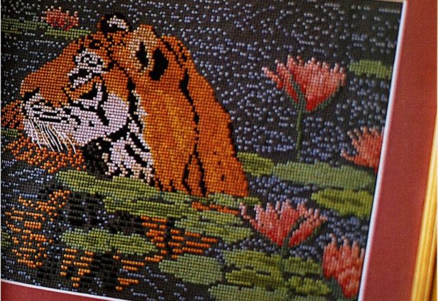 Tiger on the lake cross stitch pattern (2)