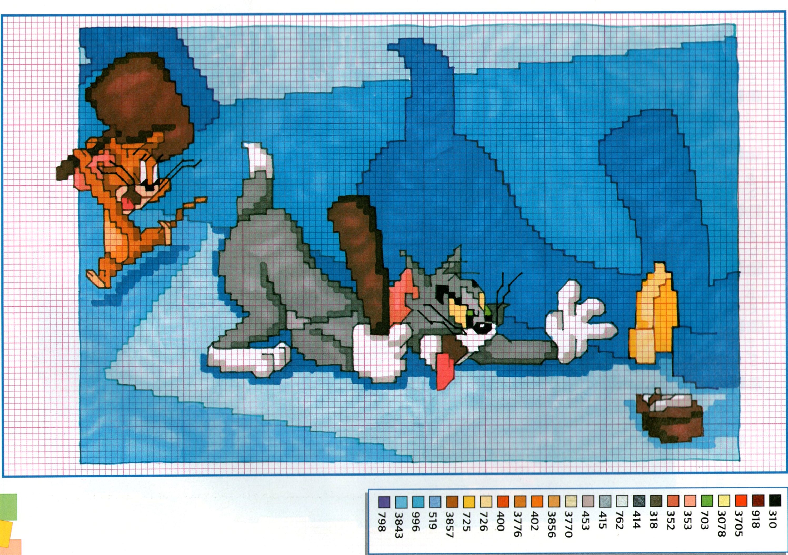 Tom and Jerry cross stitch patterns