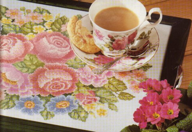Tray tea cross stitch pattern (2)