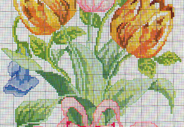 Tulips cross stitch pattern