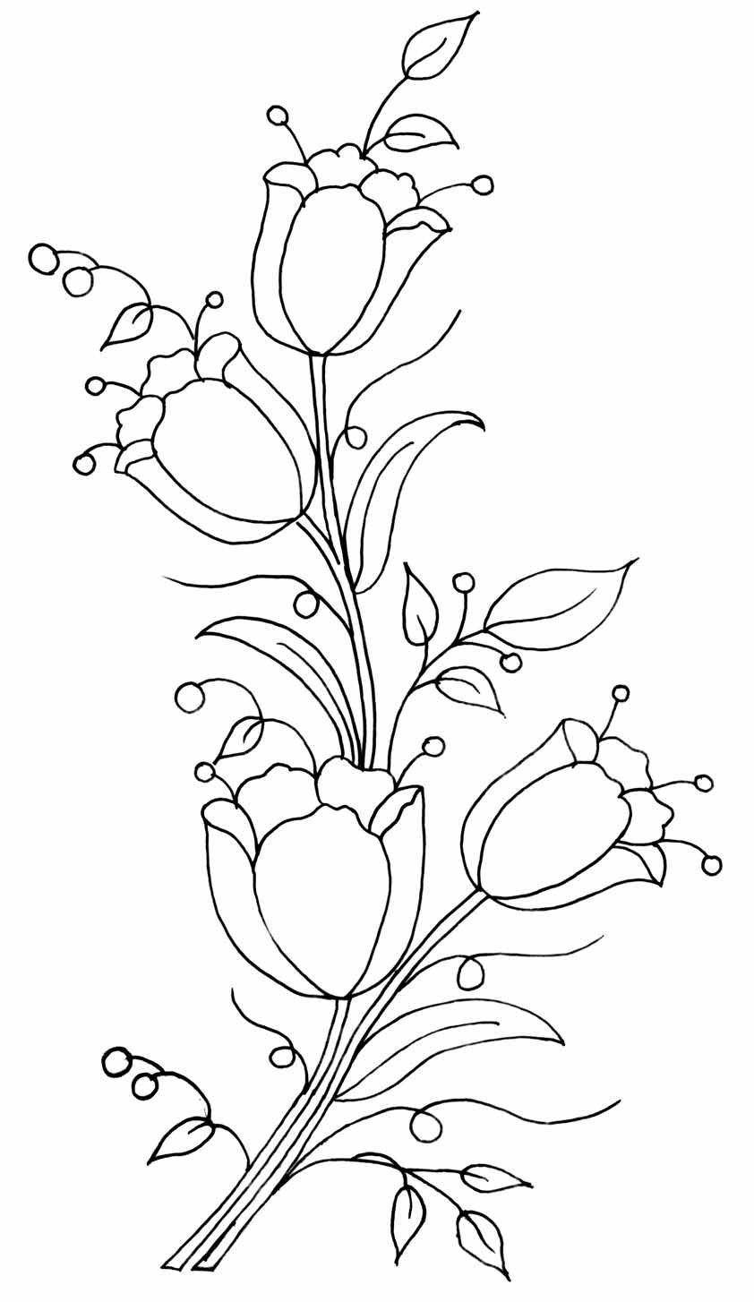 Tulips free hand embroidery designs patterns (1)
