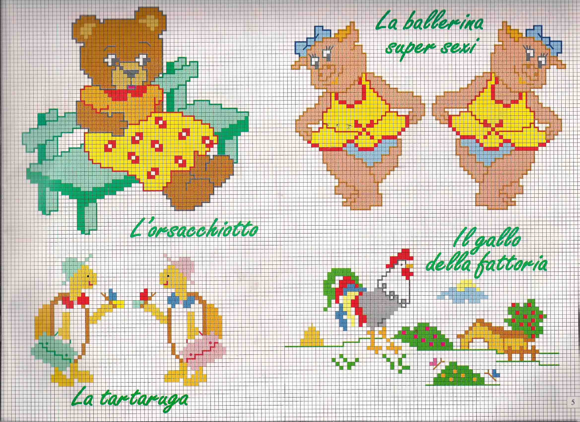 Turtles teddy bears and pigs cross stitch patterns