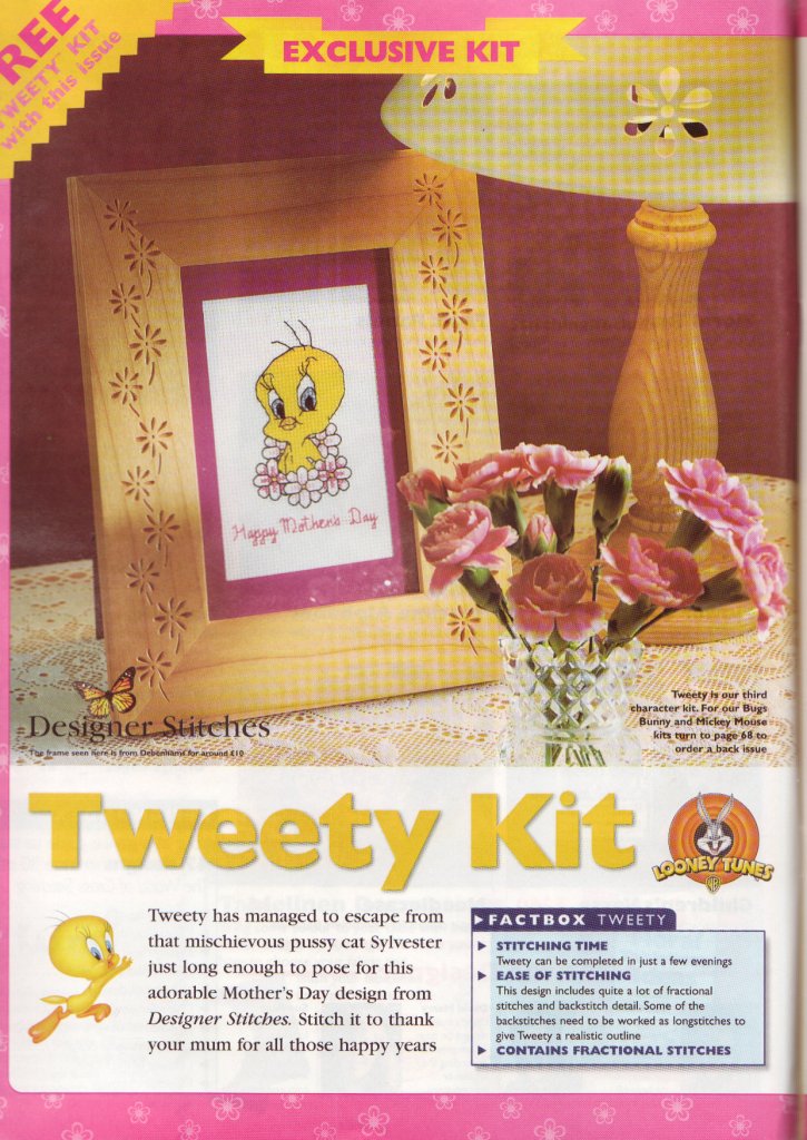 Tweety for Mother’ s Day cross stitch pattern (1)