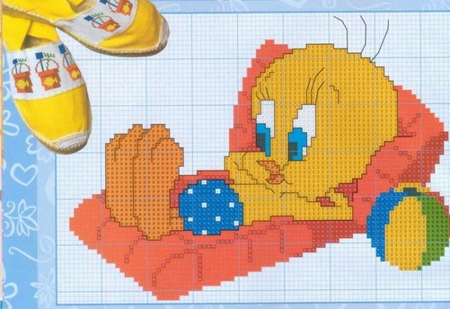 Tweety on the cot pool