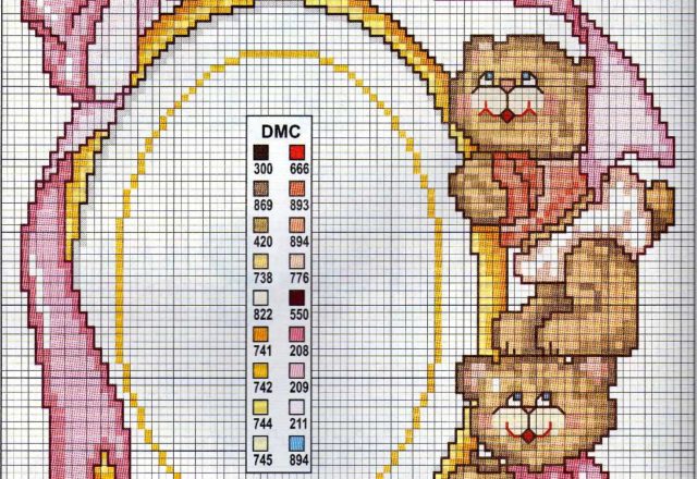 Twins cross stitch birth record