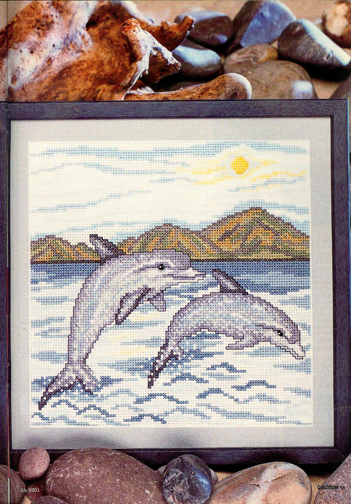 Two dolphins cross stitch pattern (1)