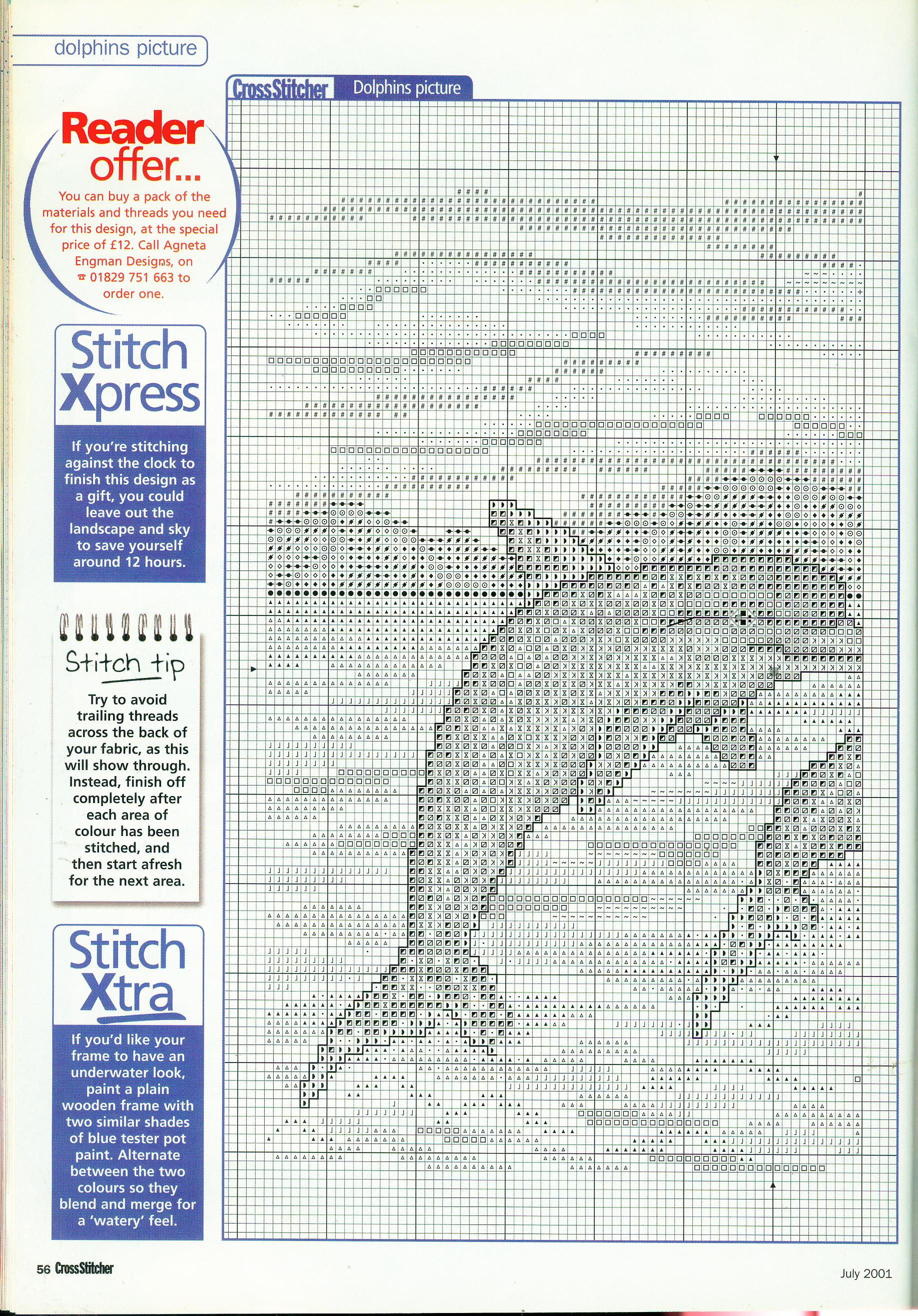 Two dolphins cross stitch pattern (2)