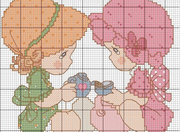 Two tender babies taking tea