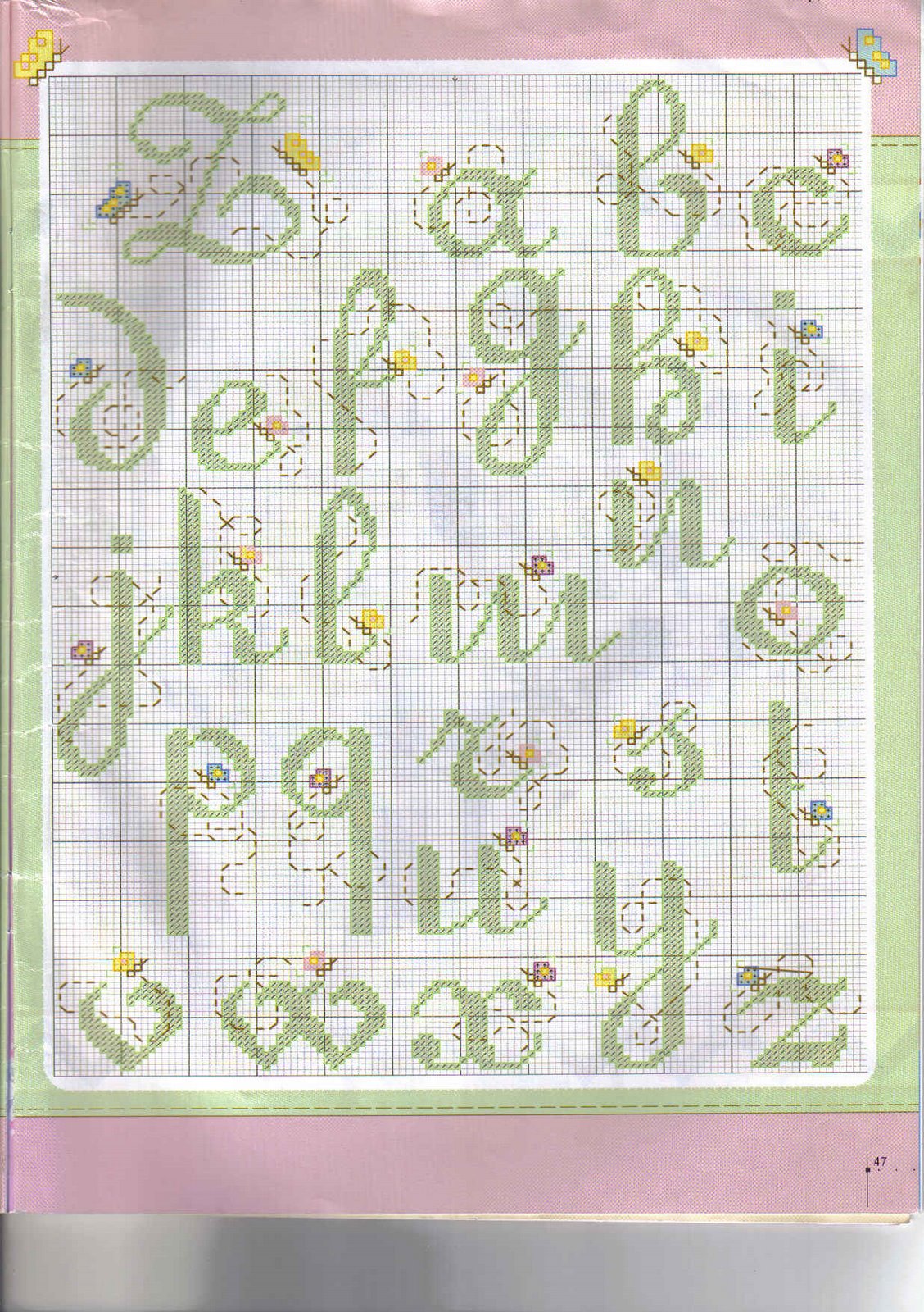 Uppercase and lowercase alphabet with flying butterflies (4)