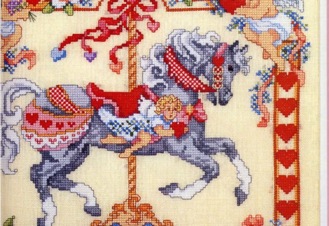 Valentine’ s Day toy carousel free cross stitch pattern (1)