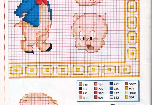 Various Cross stitch patterns Porky Pig (1)