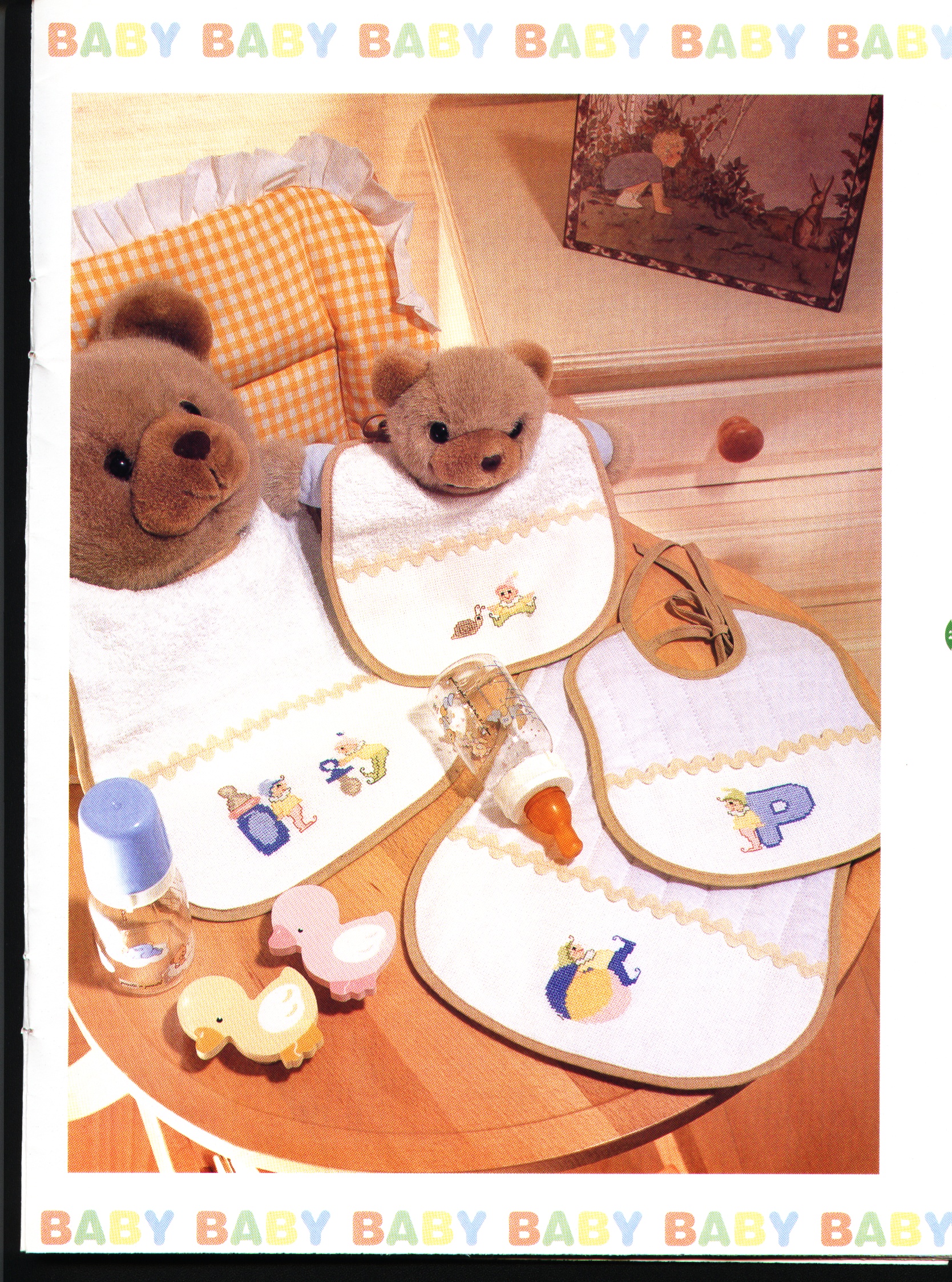 Various cross stitch patterns with goblins for baby bibs (1)