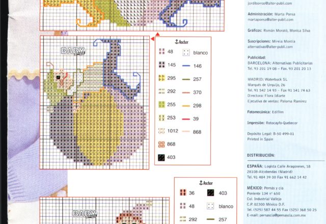 Various cross stitch patterns with goblins for baby bibs (3)