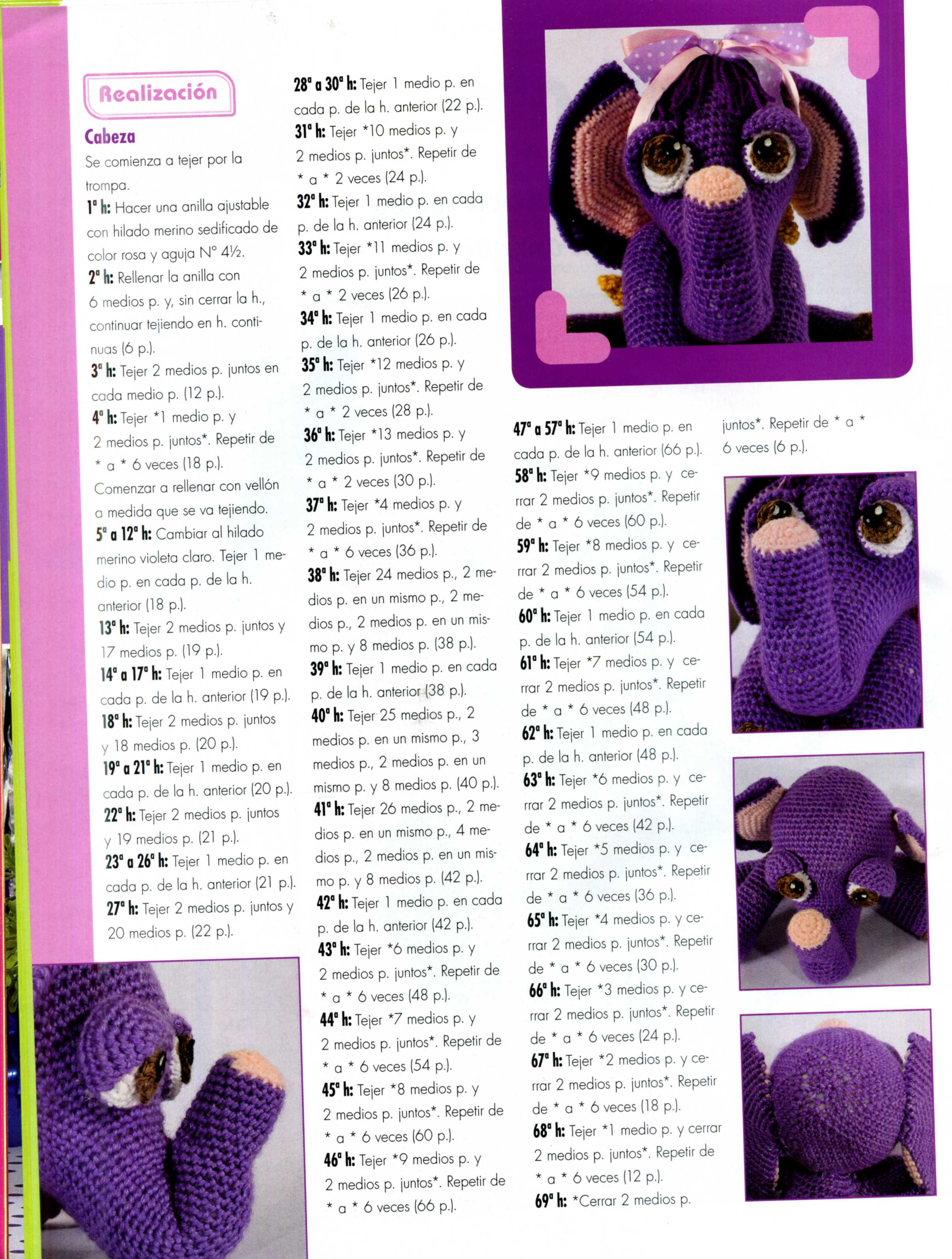 Violet elephant amigurumi pattern (2)