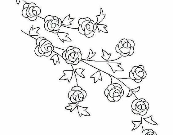 Waterfall of roses free embroidery design