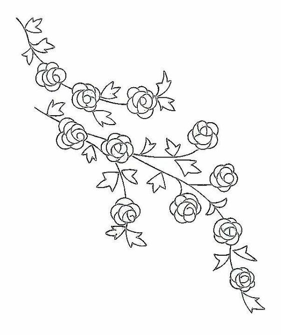 Waterfall of roses free embroidery design