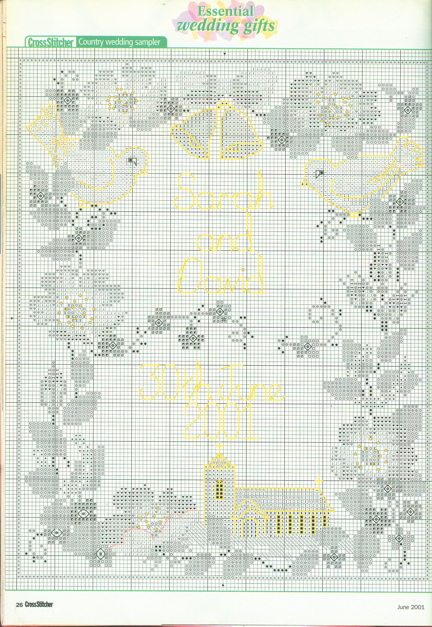 Wedding sampler cross stitch pattern (2)