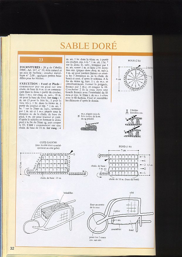 Wheelbarrow crochet favor starched (3)