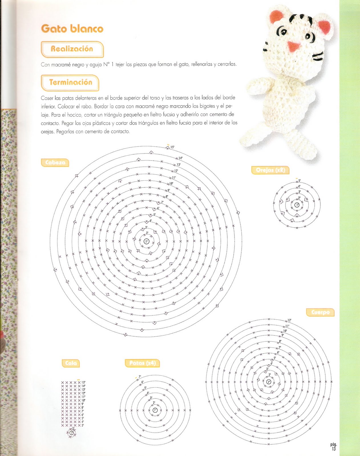 White cat amigurumi pattern