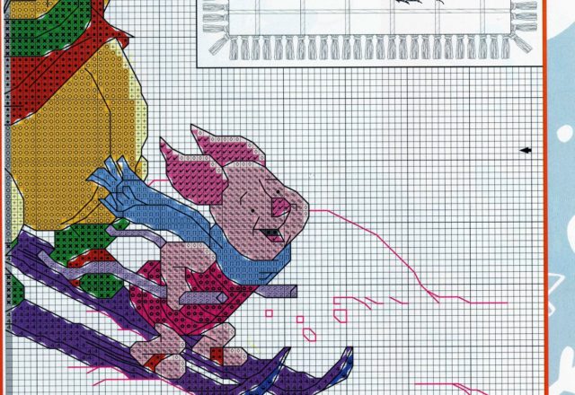 Winnie The Pooh and Piglet cross stitch baby blanket idea (2)