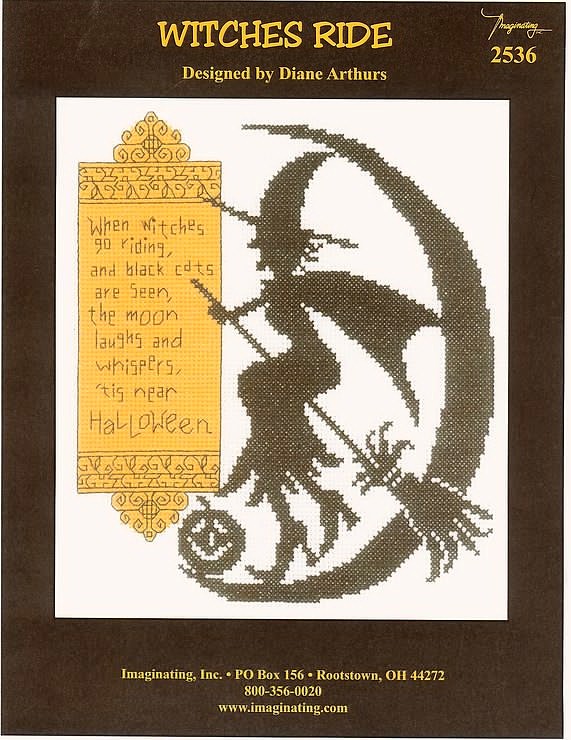Witches ride cross stitch pattern (1)
