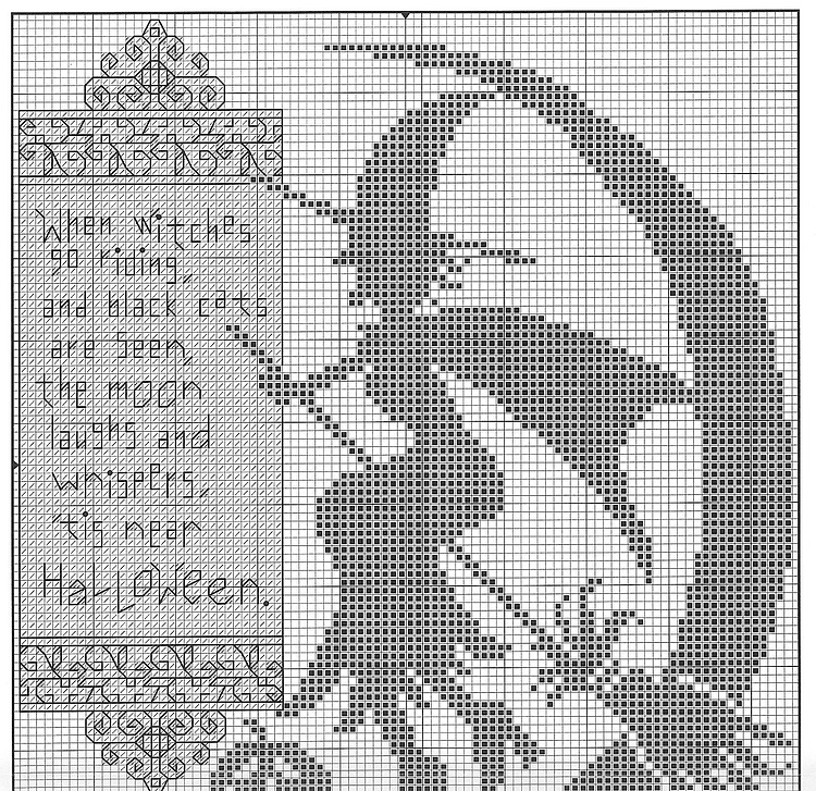 Witches ride cross stitch pattern (2)