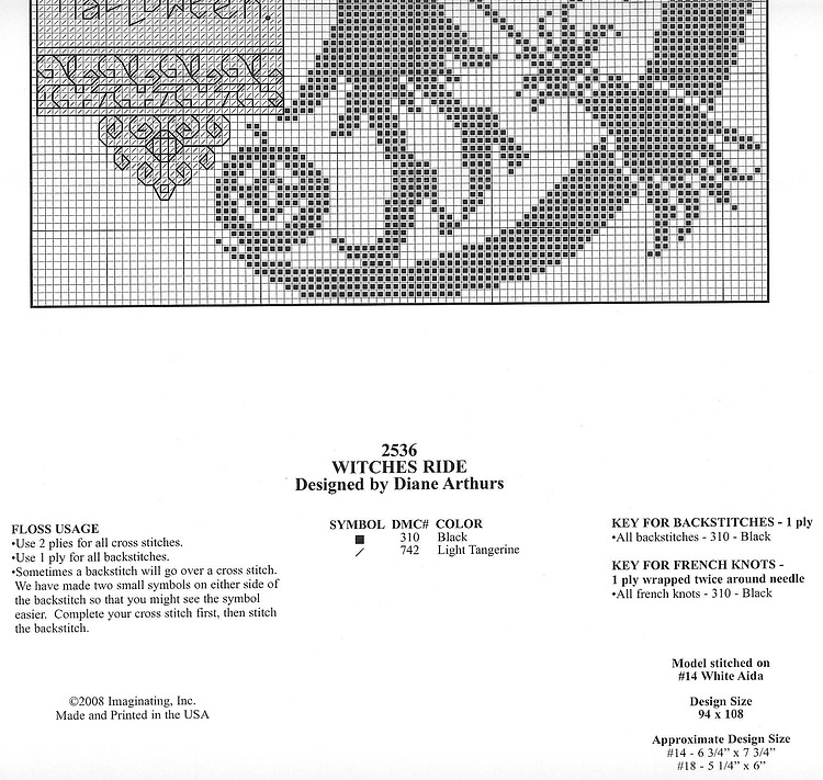 Witches ride cross stitch pattern (3)