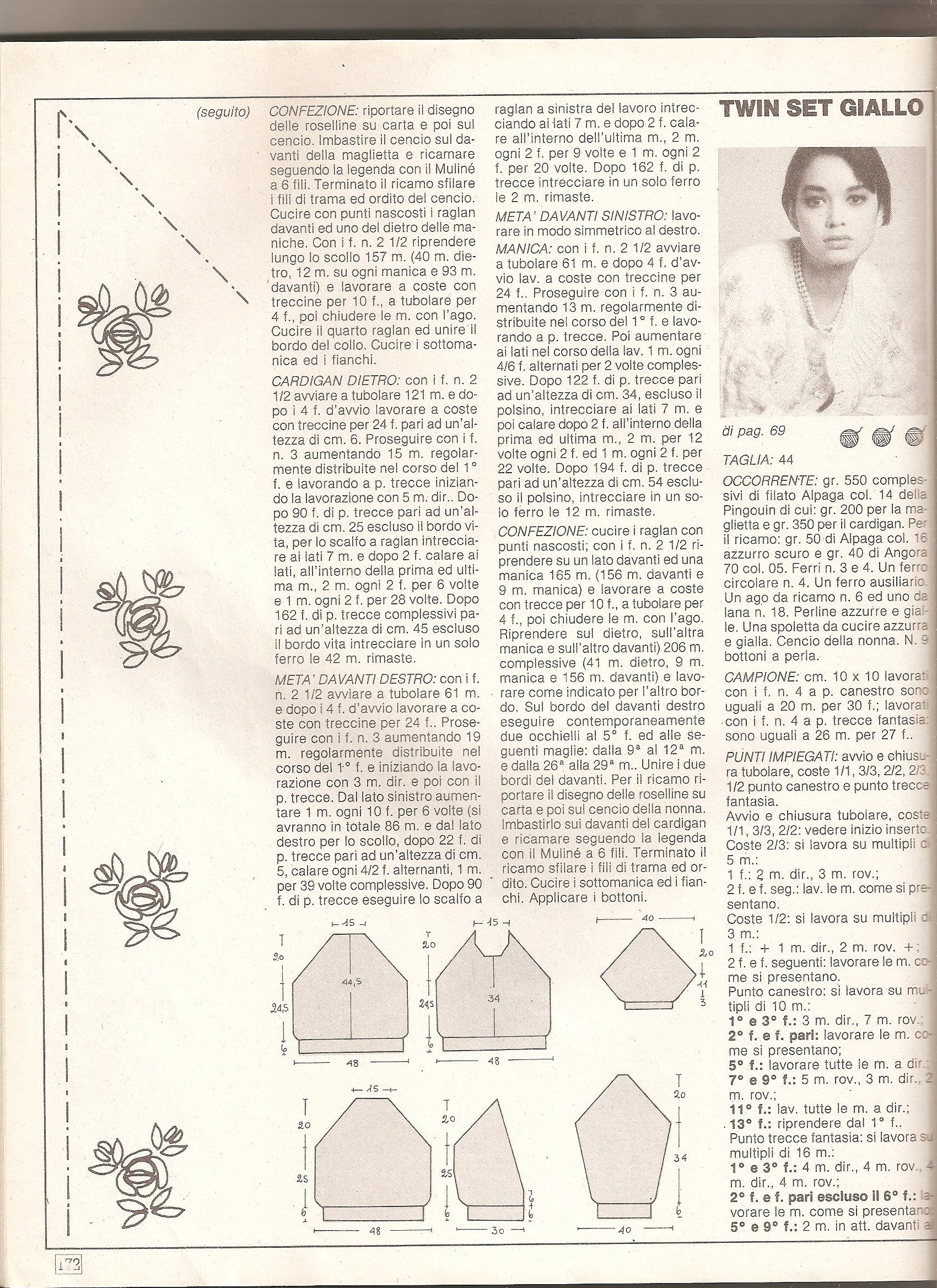 Yellow twin set knitting pattern (2)